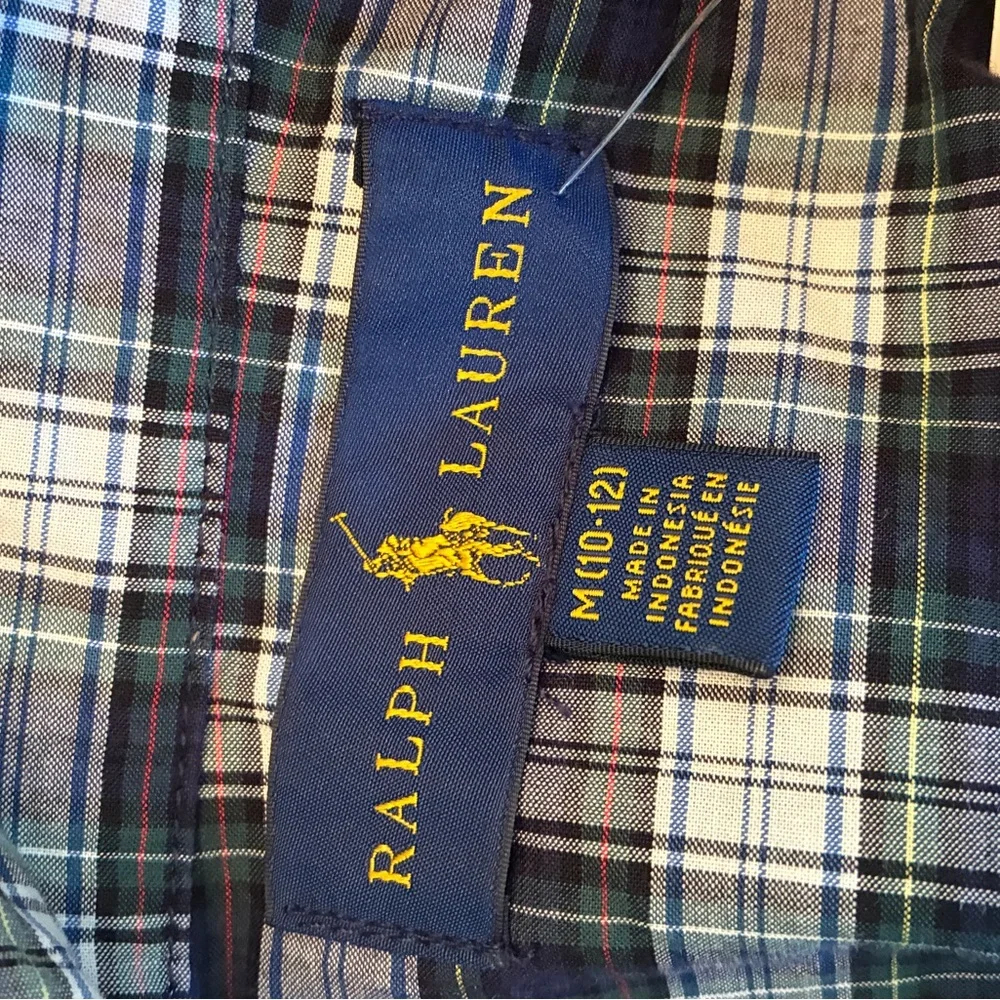 Ralph Lauren Navy and White Plaid Button-Down Shirt